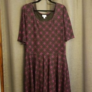 LulaRoe Nicole Dress 3xl Purple & Black